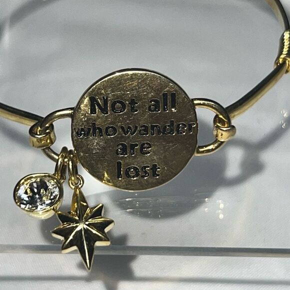 J.R.R. Tolkien Quote Bracelet with North Star charm and CZ - Picture 4 of 7
